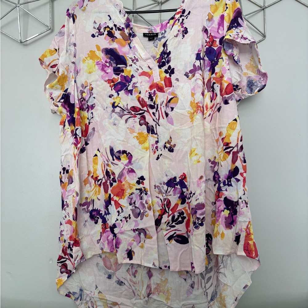 Floral V-Neck Women's Top